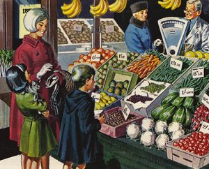 Grønthandlere i Storbritannien før decimaliseringen af English School